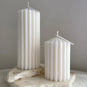 Cylindrical Tall Pillar Candle Molds Ribbed Aesthetic Twist Silicone Mould Geometric Abstract Decora Mold Gifts Craft Home Decor acacuss