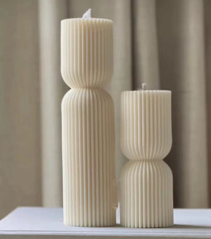 Cylindrical Tall Pillar Candle Molds Ribbed Aesthetic Twist Silicone Mould Geometric Abstract Decora Mold Gifts Craft Home Decor acacuss