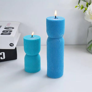 Cylindrical Tall Pillar Candle Molds Ribbed Aesthetic Twist Silicone Mould Geometric Abstract Decora Mold Gifts Craft Home Decor acacuss
