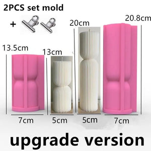 Cylindrical Tall Pillar Candle Molds Ribbed Aesthetic Twist Silicone Mould Geometric Abstract Decora Mold Gifts Craft Home Decor acacuss