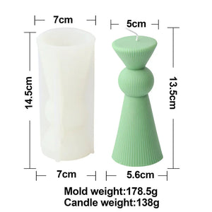 Cylindrical Tall Pillar Candle Molds Ribbed Aesthetic Twist Silicone Mould Geometric Abstract Decora Mold Gifts Craft Home Decor acacuss