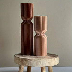 Cylindrical Tall Pillar Candle Molds Ribbed Aesthetic Twist Silicone Mould Geometric Abstract Decora Mold Gifts Craft Home Decor acacuss