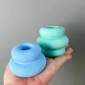 DIY Concrete Semicircle Candle Holder Silicone Mold Geometric Candle Holder Making Resin Plaster Craft Molds Home Decor Supplies acacuss