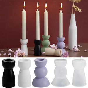 DIY Concrete Semicircle Candle Holder Silicone Mold Geometric Candle Holder Making Resin Plaster Craft Molds Home Decor Supplies acacuss