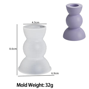 DIY Concrete Semicircle Candle Holder Silicone Mold Geometric Candle Holder Making Resin Plaster Craft Molds Home Decor Supplies acacuss
