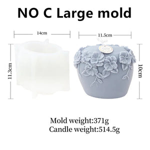 DIY New Nordic Rattan Flowers Silicone Candle Mold Gypsum form Carving Art Aromatherapy Plaster Home Decor Mold Wedding Gift acacuss