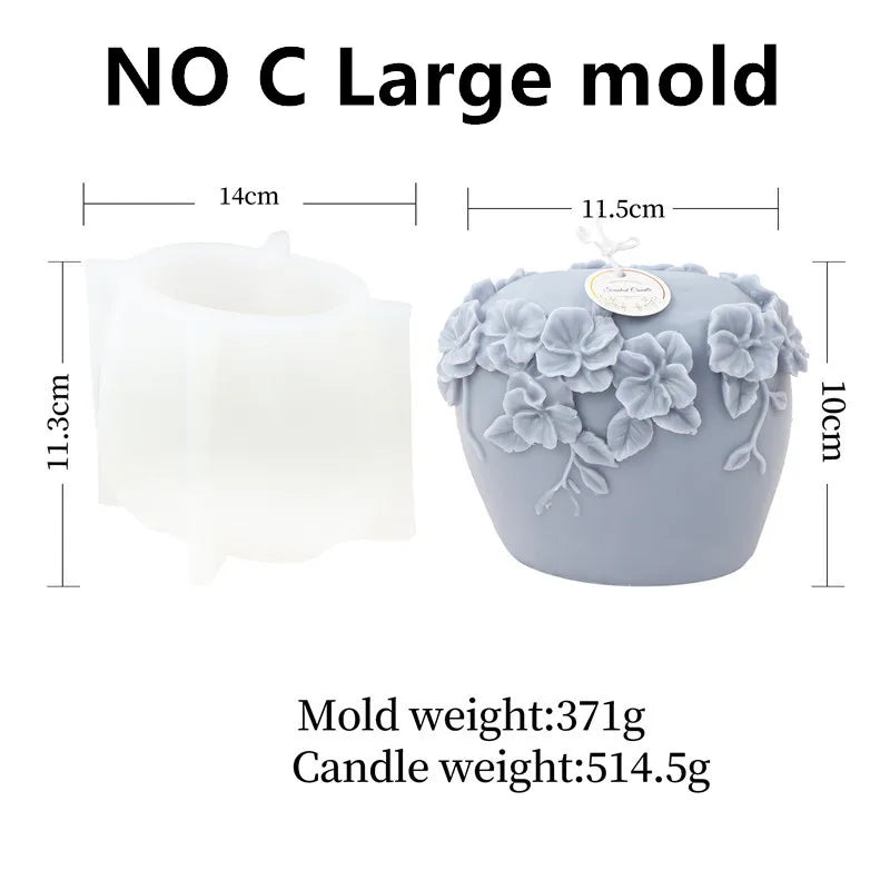 DIY New Nordic Rattan Flowers Silicone Candle Mold Gypsum form Carving Art Aromatherapy Plaster Home Decor Mold Wedding Gift acacuss