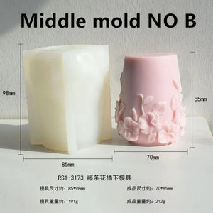 DIY New Nordic Rattan Flowers Silicone Candle Mold Gypsum form Carving Art Aromatherapy Plaster Home Decor Mold Wedding Gift acacuss