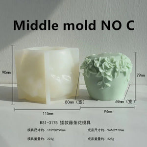 DIY New Nordic Rattan Flowers Silicone Candle Mold Gypsum form Carving Art Aromatherapy Plaster Home Decor Mold Wedding Gift acacuss