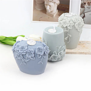 DIY New Nordic Rattan Flowers Silicone Candle Mold Gypsum form Carving Art Aromatherapy Plaster Home Decor Mold Wedding Gift acacuss