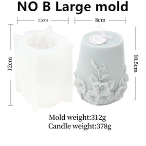 DIY New Nordic Rattan Flowers Silicone Candle Mold Gypsum form Carving Art Aromatherapy Plaster Home Decor Mold Wedding Gift acacuss