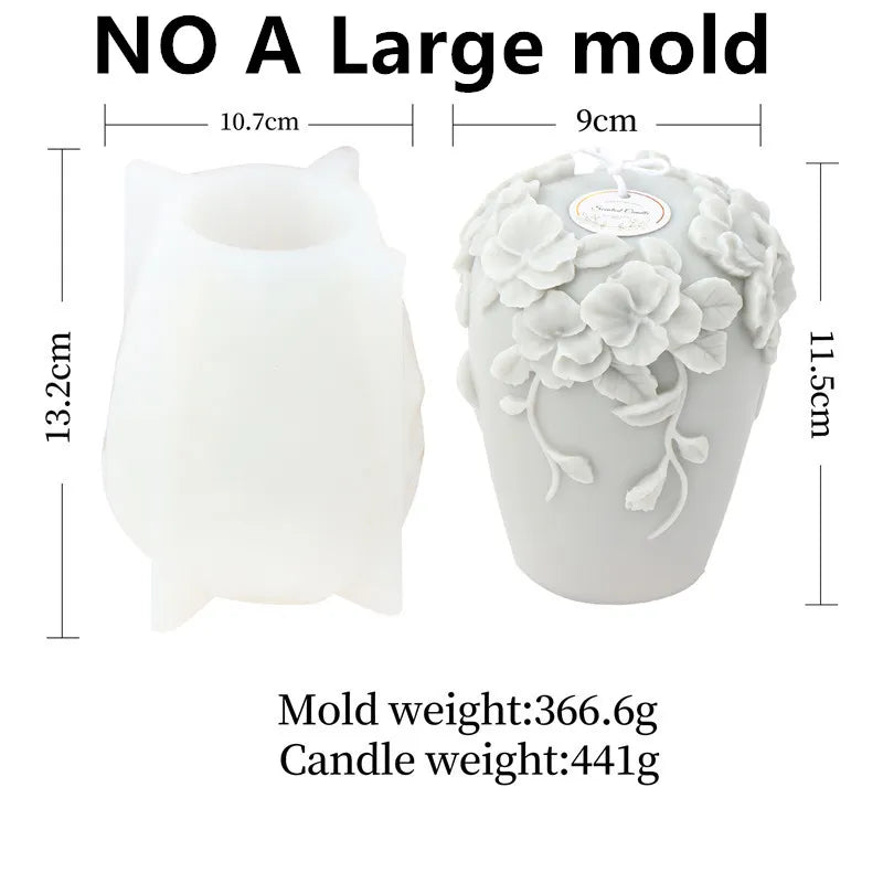 DIY New Nordic Rattan Flowers Silicone Candle Mold Gypsum form Carving Art Aromatherapy Plaster Home Decor Mold Wedding Gift acacuss