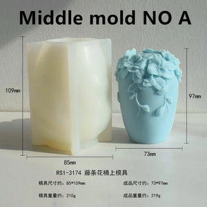 DIY New Nordic Rattan Flowers Silicone Candle Mold Gypsum form Carving Art Aromatherapy Plaster Home Decor Mold Wedding Gift acacuss