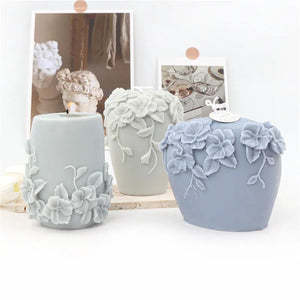 DIY New Nordic Rattan Flowers Silicone Candle Mold Gypsum form Carving Art Aromatherapy Plaster Home Decor Mold Wedding Gift acacuss