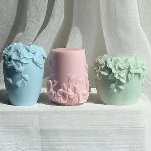DIY New Nordic Rattan Flowers Silicone Candle Mold Gypsum form Carving Art Aromatherapy Plaster Home Decor Mold Wedding Gift acacuss
