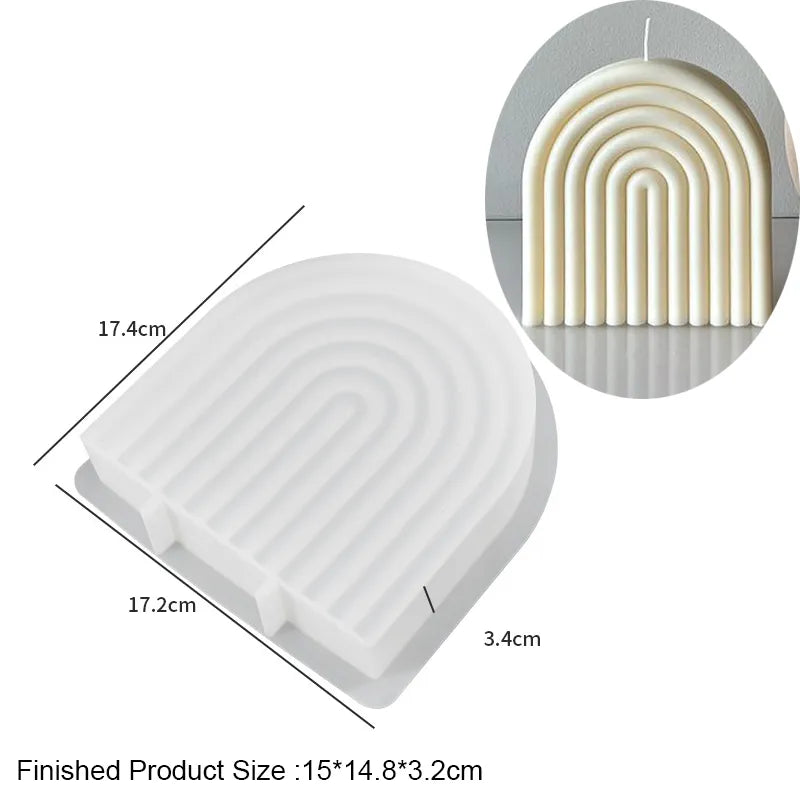 DIY Rainbow Candle Making Silicone Mold Handmade Geometry Scented Candle Wax Mould Soap Plaster Resin Cake Molds Craft Supplies acacuss