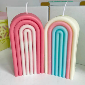 DIY Rainbow Candle Making Silicone Mold Handmade Geometry Scented Candle Wax Mould Soap Plaster Resin Cake Molds Craft Supplies acacuss