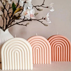 DIY Rainbow Candle Making Silicone Mold Handmade Geometry Scented Candle Wax Mould Soap Plaster Resin Cake Molds Craft Supplies acacuss