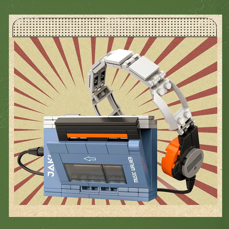 DIY Retro Electrical Appliances Furniture TV Computer Tape Walkman Game Consoles Radio Building Blocks Model Bricks Sets Toys acacuss