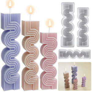 DIY S-shaped geometric line candle silicone mold wave stripe candle silicone mold home decor Candle making mold acacuss