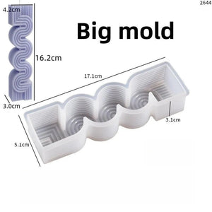 DIY S-shaped geometric line candle silicone mold wave stripe candle silicone mold home decor Candle making mold acacuss