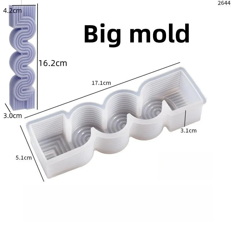 DIY S-shaped geometric line candle silicone mold wave stripe candle silicone mold home decor Candle making mold acacuss