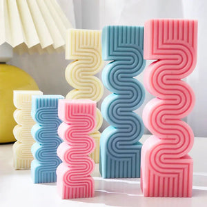 DIY S-shaped geometric line candle silicone mold wave stripe candle silicone mold home decor Candle making mold acacuss