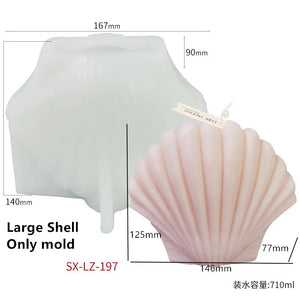 DIY Silicone Candle Mold Leaf Scented Candle Making Resin Molds Geometric Large Scallop Candle Soap Plaster Wax Mold Home Decor acacuss