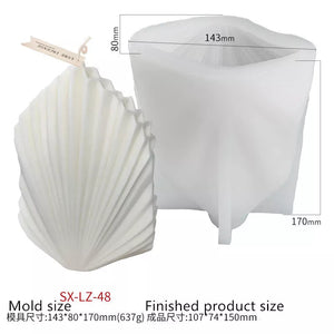DIY Silicone Candle Mold Leaf Scented Candle Making Resin Molds Geometric Large Scallop Candle Soap Plaster Wax Mold Home Decor acacuss