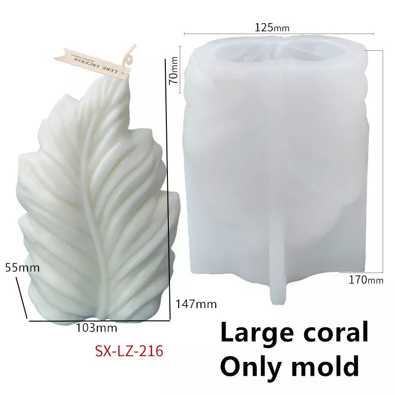 DIY Silicone Candle Mold Leaf Scented Candle Making Resin Molds Geometric Large Scallop Candle Soap Plaster Wax Mold Home Decor acacuss