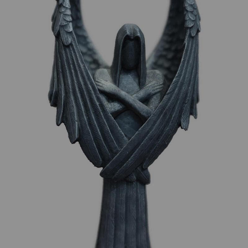 2023 New Dark Angel Sculpture Resin Praying Angel Sculpture Figurine Gothic Desktop Black Sculptures For Home Decor Ornaments acacuss