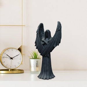 2023 New Dark Angel Sculpture Resin Praying Angel Sculpture Figurine Gothic Desktop Black Sculptures For Home Decor Ornaments acacuss