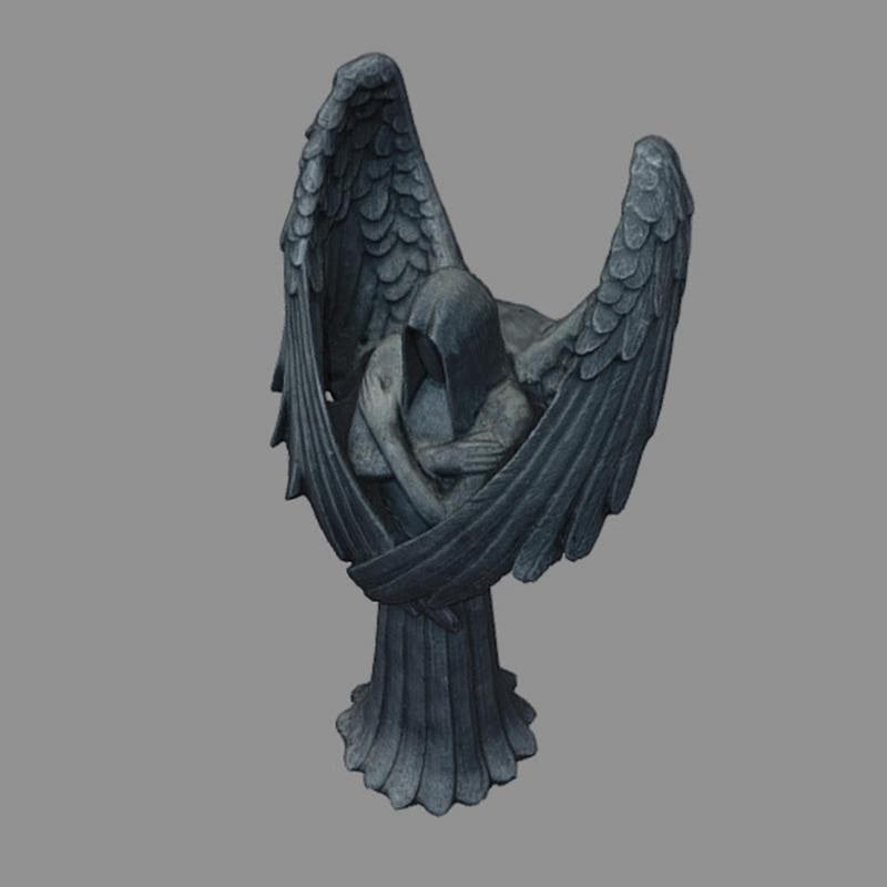 2023 New Dark Angel Sculpture Resin Praying Angel Sculpture Figurine Gothic Desktop Black Sculptures For Home Decor Ornaments acacuss