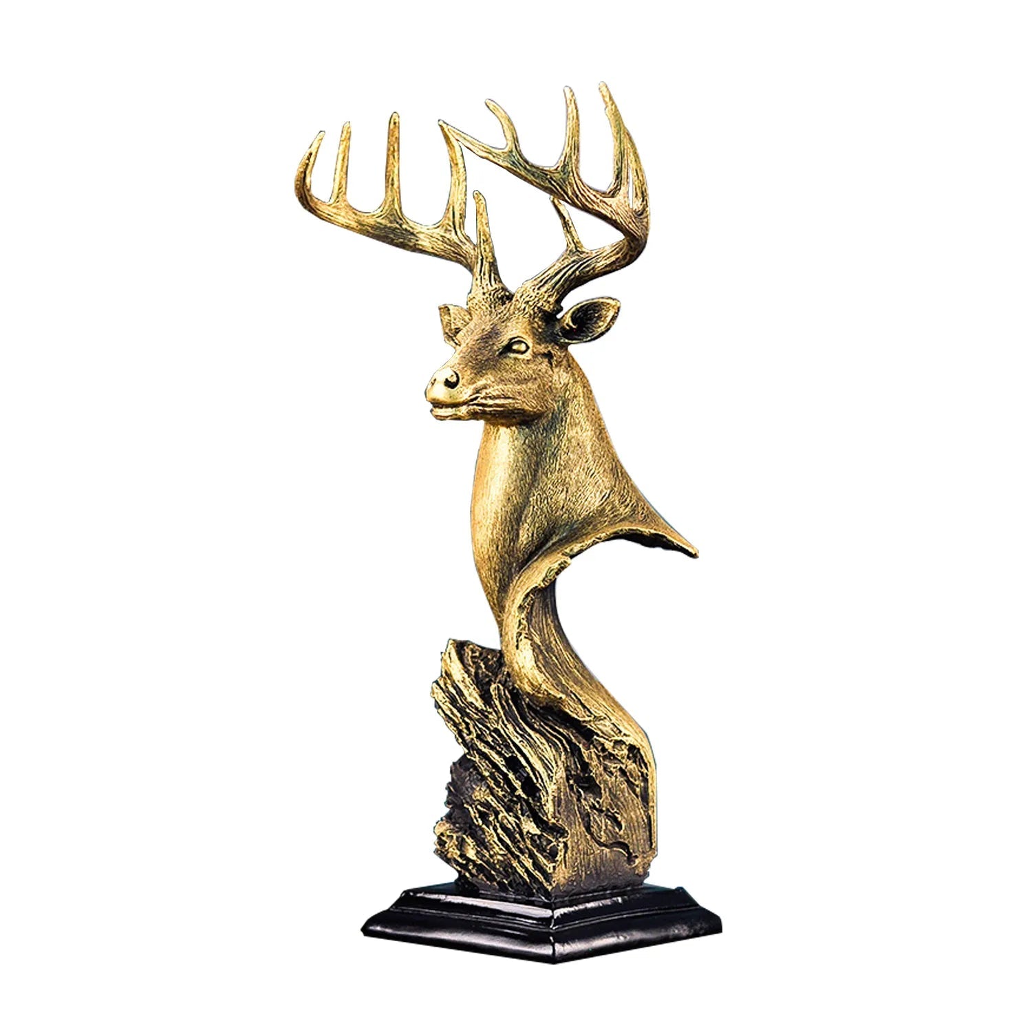 Decorative Copper Deer Head Statue or Deer Head Sculpture for Rustic Lodge or Hunting Cabin Decor Wildlife As Gifts for Hunters acacuss