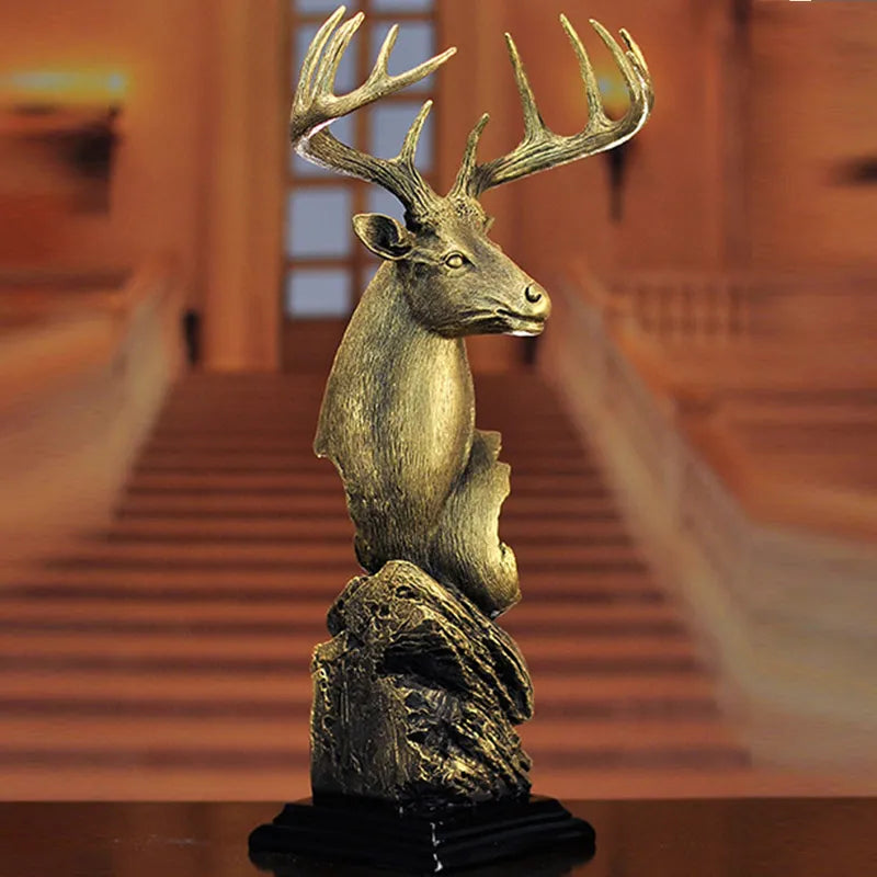 Decorative Copper Deer Head Statue or Deer Head Sculpture for Rustic Lodge or Hunting Cabin Decor Wildlife As Gifts for Hunters acacuss