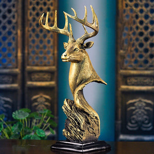 Decorative Copper Deer Head Statue or Deer Head Sculpture for Rustic Lodge or Hunting Cabin Decor Wildlife As Gifts for Hunters acacuss
