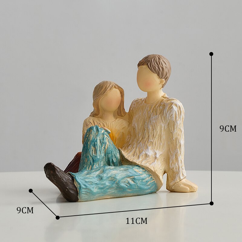 Decorative Family Theme Figurines Home Decoration Crafts Abstract People Sculptures European Style Living Room Desk Accessories acacuss