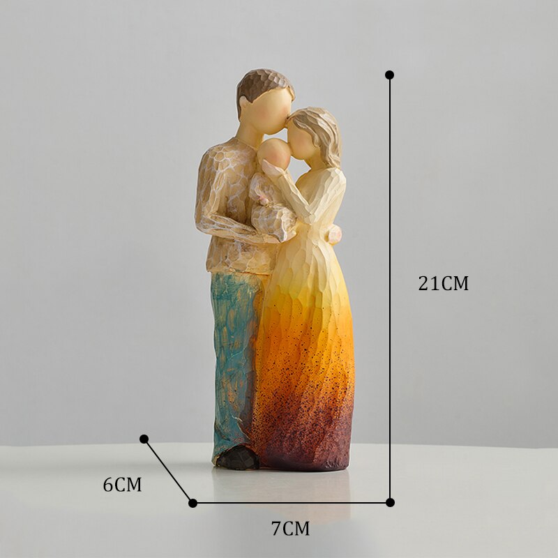 Decorative Family Theme Figurines Home Decoration Crafts Abstract People Sculptures European Style Living Room Desk Accessories acacuss