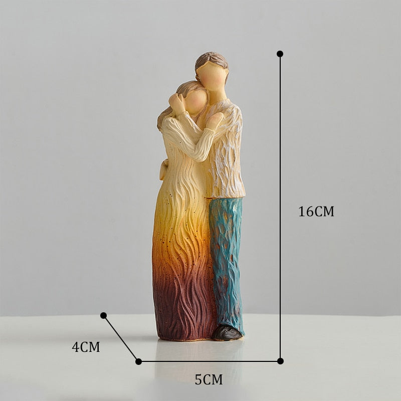 Decorative Family Theme Figurines Home Decoration Crafts Abstract People Sculptures European Style Living Room Desk Accessories acacuss