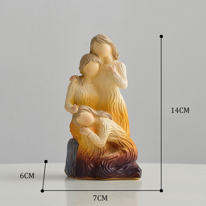 Decorative Family Theme Figurines Home Decoration Crafts Abstract People Sculptures European Style Living Room Desk Accessories acacuss