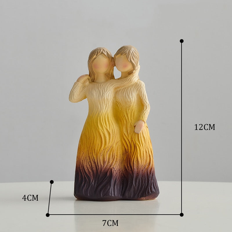 Decorative Family Theme Figurines Home Decoration Crafts Abstract People Sculptures European Style Living Room Desk Accessories acacuss