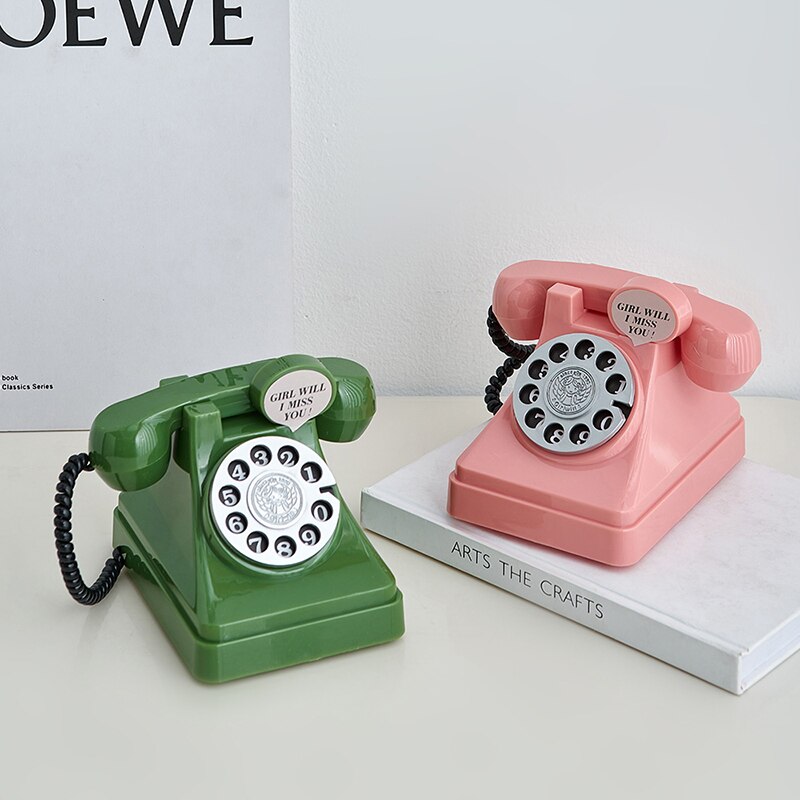 Decorative Figurines Vintage Telephone Money Saving Boxes Classical Office Desk Accessories Creative Piggy Bank Birthday Gifts acacuss