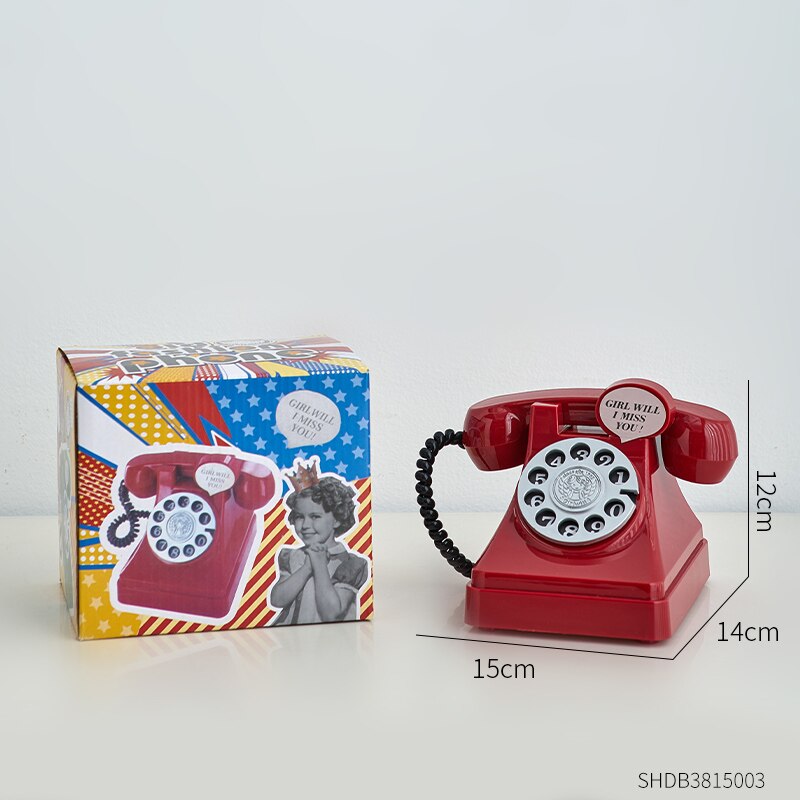 Decorative Figurines Vintage Telephone Money Saving Boxes Classical Office Desk Accessories Creative Piggy Bank Birthday Gifts acacuss