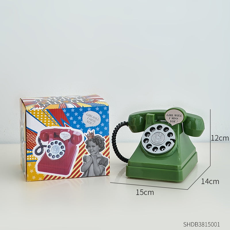 Decorative Figurines Vintage Telephone Money Saving Boxes Classical Office Desk Accessories Creative Piggy Bank Birthday Gifts acacuss