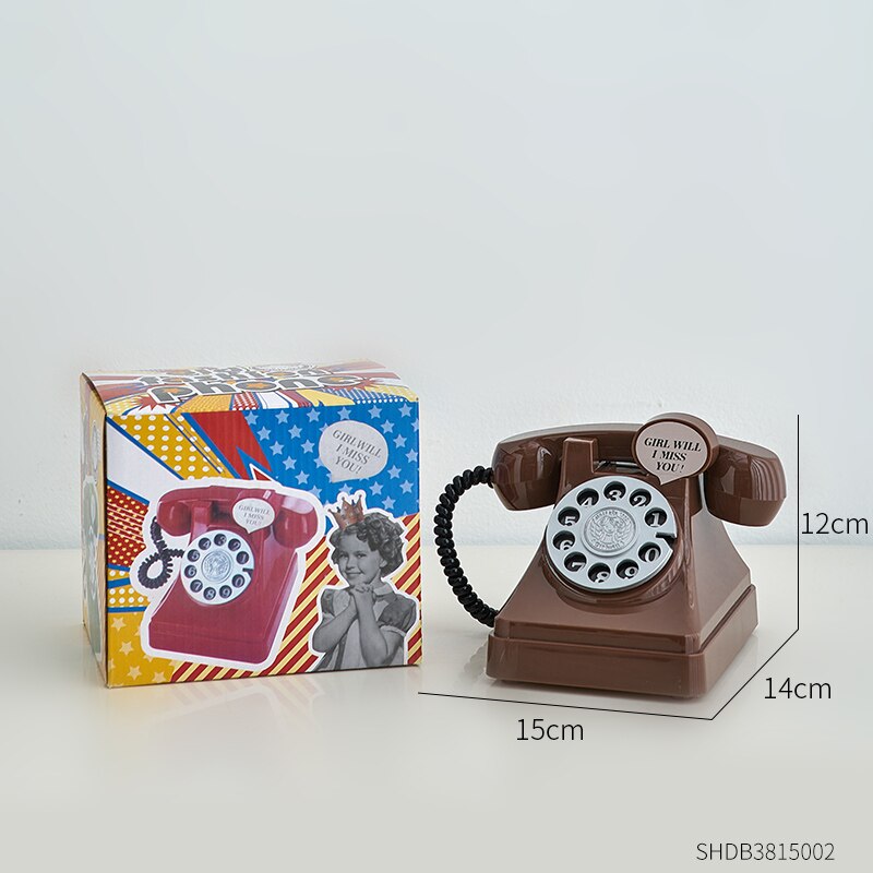 Decorative Figurines Vintage Telephone Money Saving Boxes Classical Office Desk Accessories Creative Piggy Bank Birthday Gifts acacuss