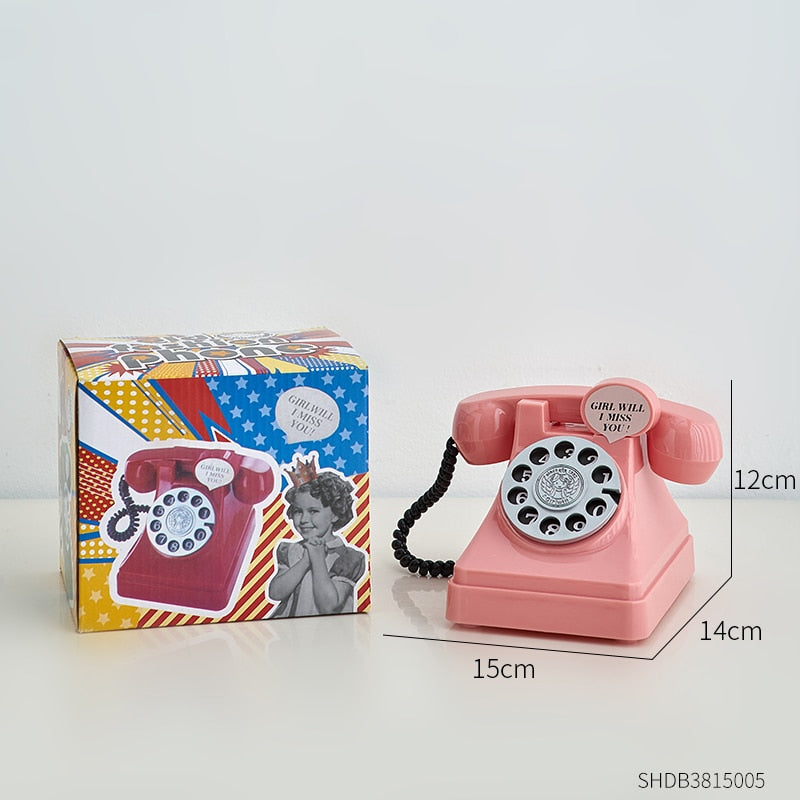 Decorative Figurines Vintage Telephone Money Saving Boxes Classical Office Desk Accessories Creative Piggy Bank Birthday Gifts acacuss