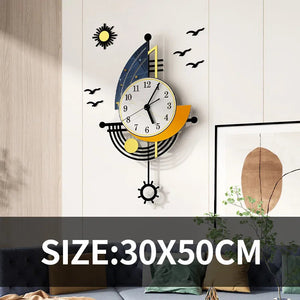 Decorative Wall Clock Navigation Sailboat Creative Design Clock Interior Watch Decoration Living Room Background Wall Decor acacuss