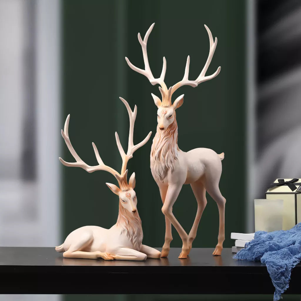 Deer Decoration Black Reindeer Ornaments for Shelf Living Room Craft Furnishings Elk Reindeer Ornaments Sculptures Home Decor acacuss