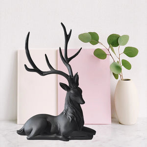 Deer Decoration Black Reindeer Ornaments for Shelf Living Room Craft Furnishings Elk Reindeer Ornaments Sculptures Home Decor acacuss
