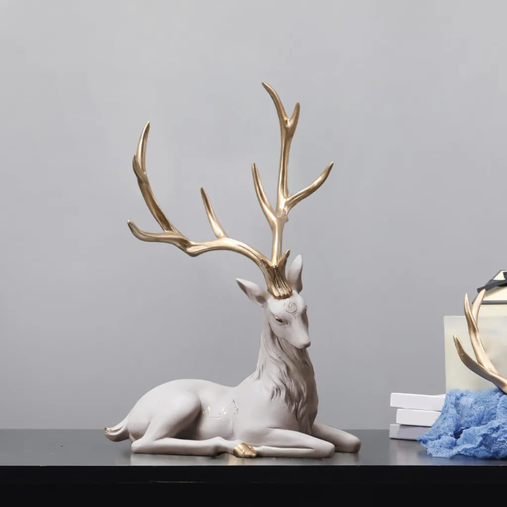 Deer Decoration Black Reindeer Ornaments for Shelf Living Room Craft Furnishings Elk Reindeer Ornaments Sculptures Home Decor acacuss